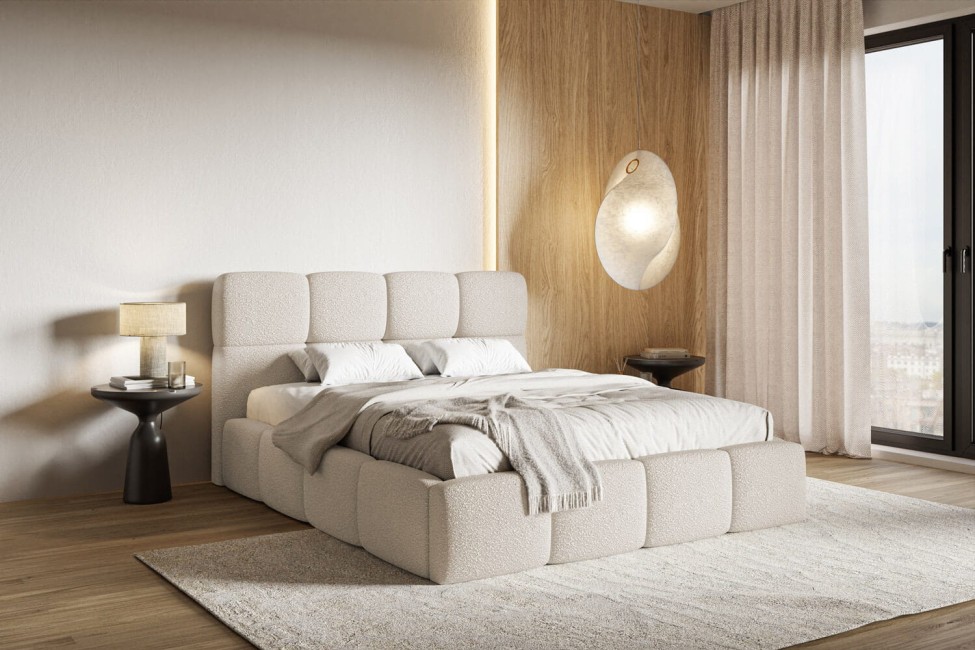 Bett Auro 160x200, Stoff LEGEND 01, Metallgestell