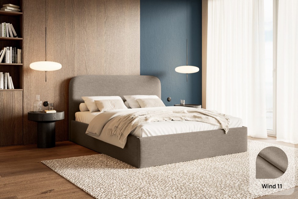 Bett Pure 160x200, Stoff WIND 11, Metallgestell