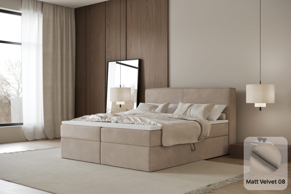Boxspringbett Mitto 180x200, Stoff MATT VELVET 08