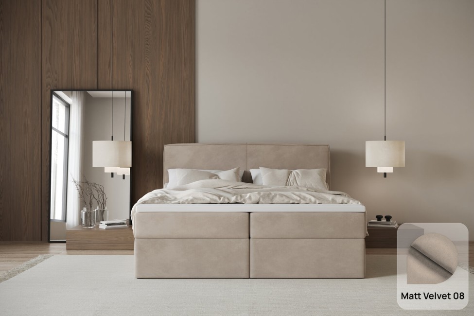 Boxspringbett Mitto 180x200, Stoff MATT VELVET 08