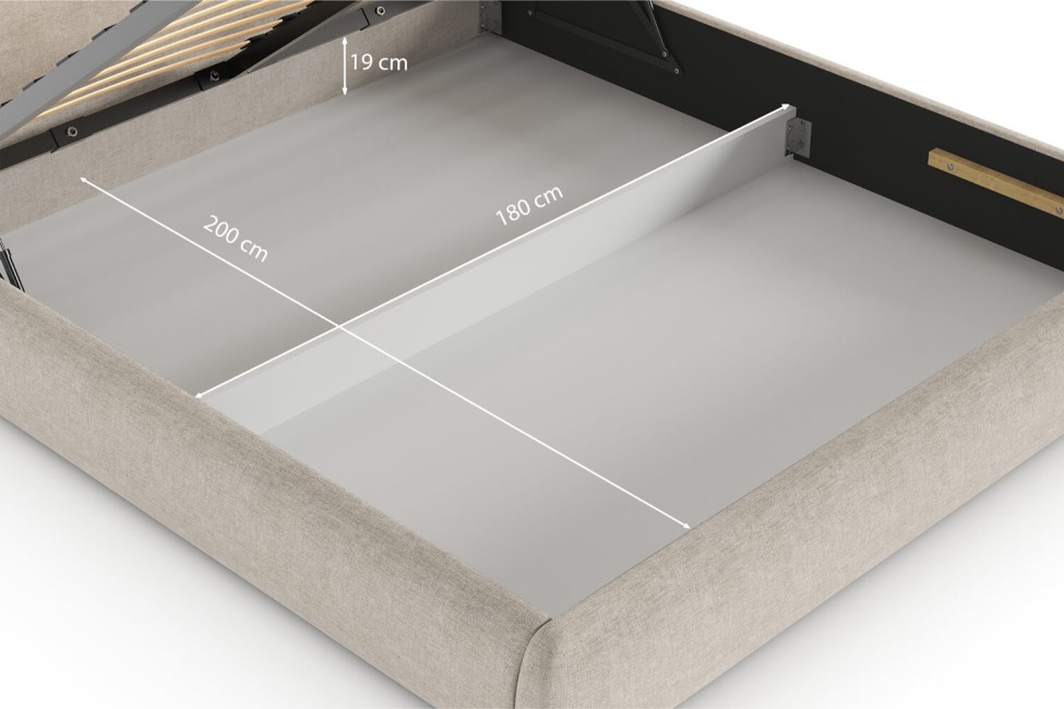 Bett Odette 180x200, Stoff WIND 05, Metallgestell