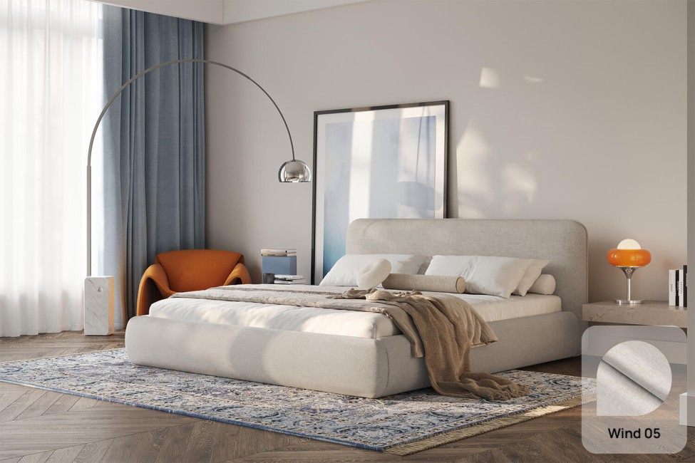 Bett Odette 180x200, Stoff WIND 05, Metallgestell