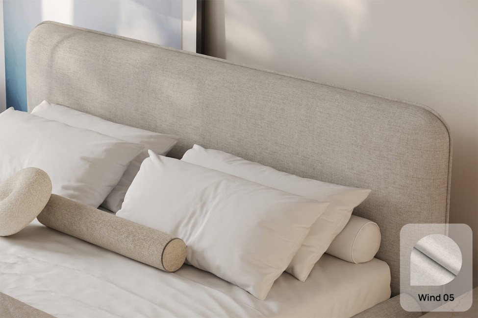 Bett Odette 180x200, Stoff WIND 05, Metallgestell