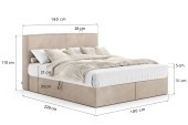 Boxspringbett Mitto 180x200, Stoff MATT VELVET 08