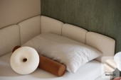 Bett Auro Twin Low 90x200, Stoff STORM 02, Metallgestell, Rechtsseite, seitlich zu öffnen