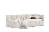 Bett Auro Twin Low 90x200, Stoff STORM 02, Metallgestell, Rechtsseite, seitlich zu öffnen