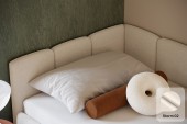 Bett Auro Twin Low 90x200, Stoff STORM 02, Metallgestell, Linkseite, seitlich zu öffnen 