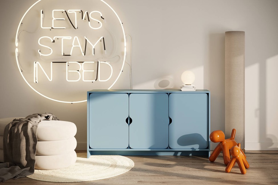 Niko dreitürige Kommode Baby Blue