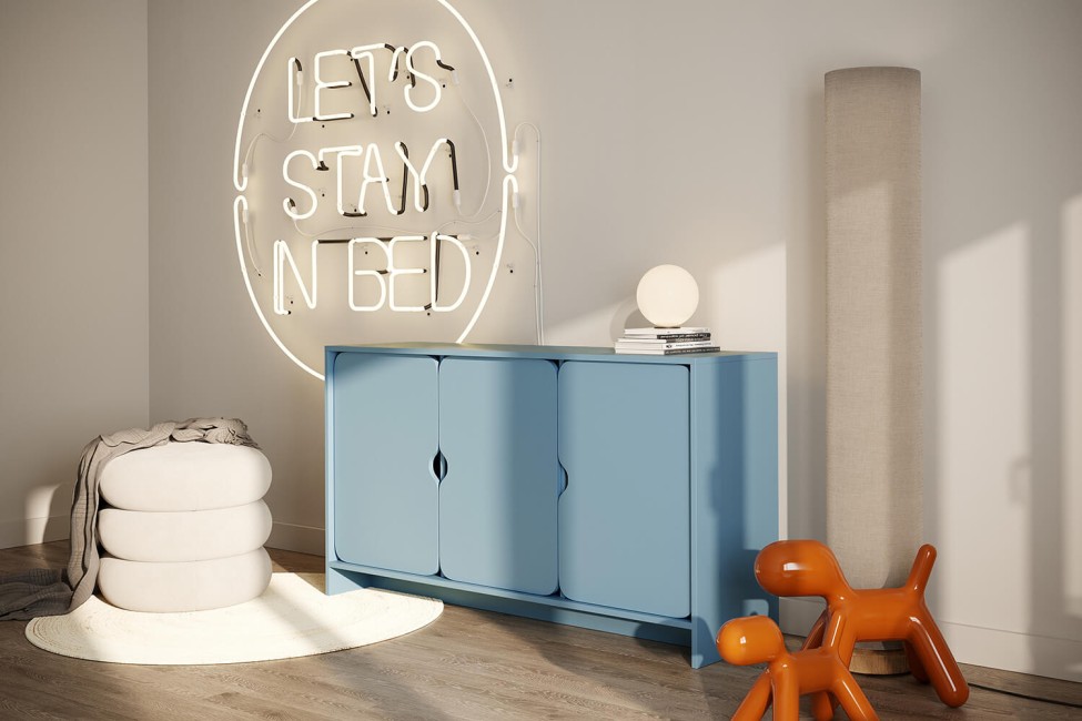 Niko dreitürige Kommode Baby Blue